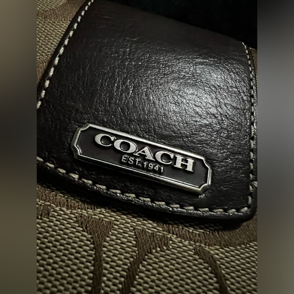 Coach Signature Trifold Checkbook Wallet - Picture 2 of 12